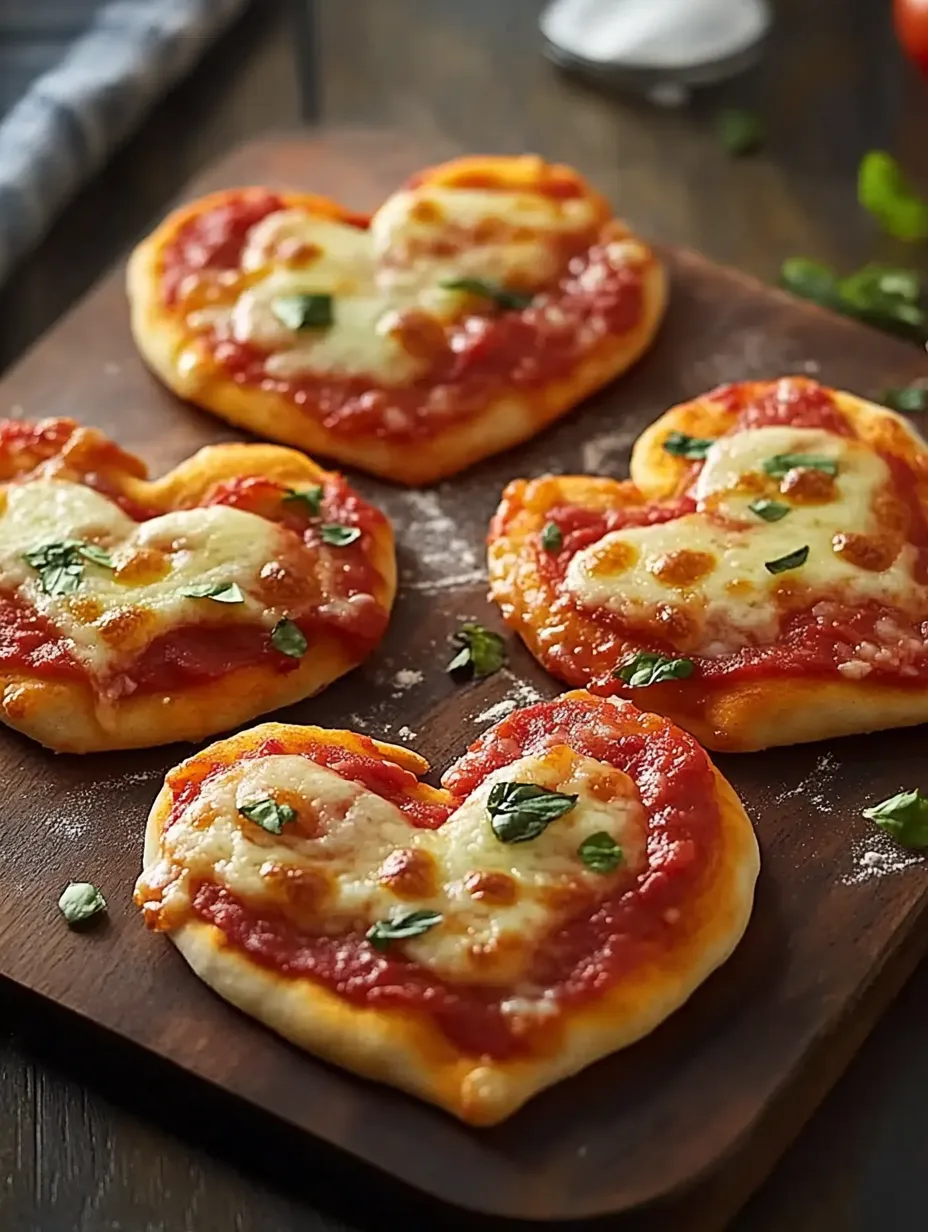 Heart-Shaped Mini Pizzas Recipe