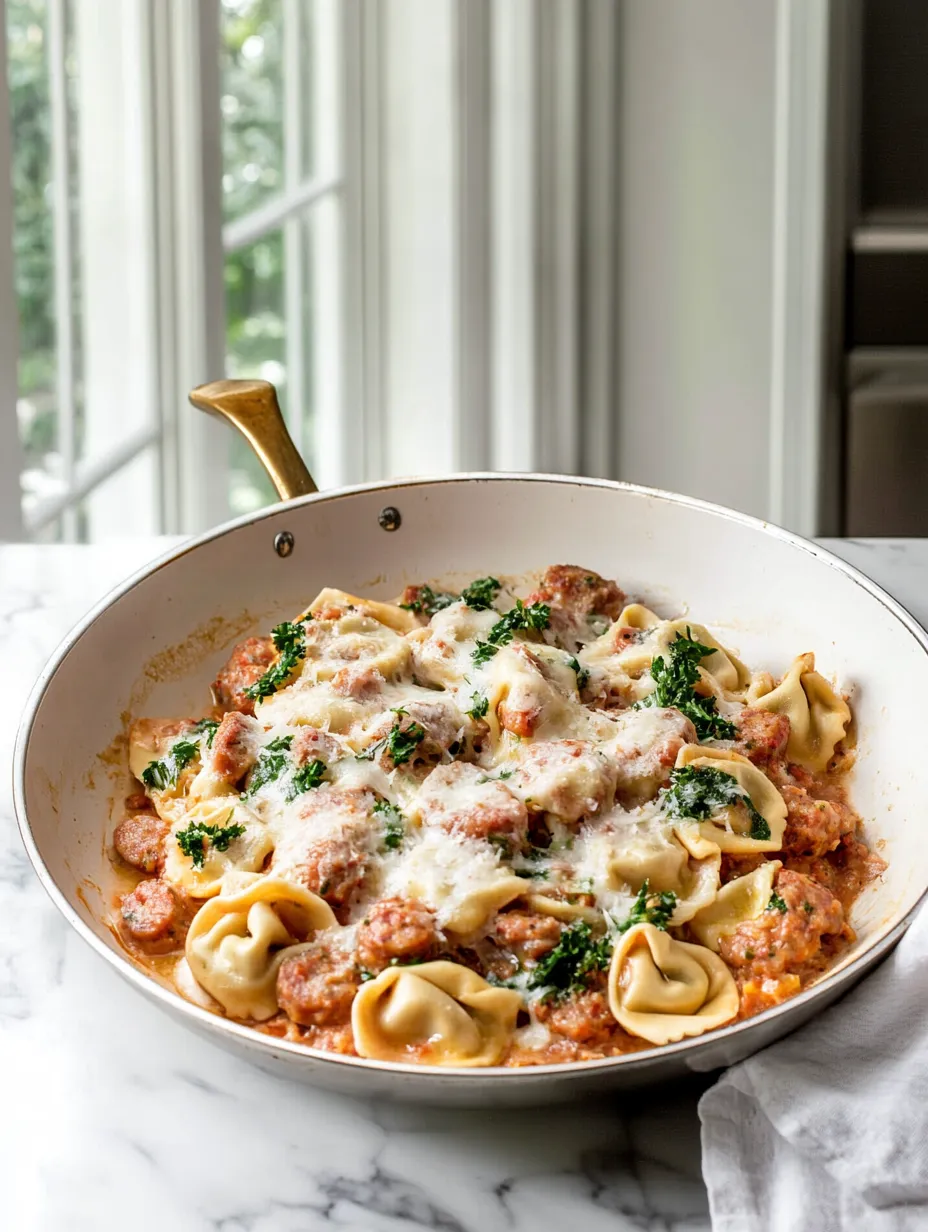 Easy One Pan Tortellini with Sausage Recipe