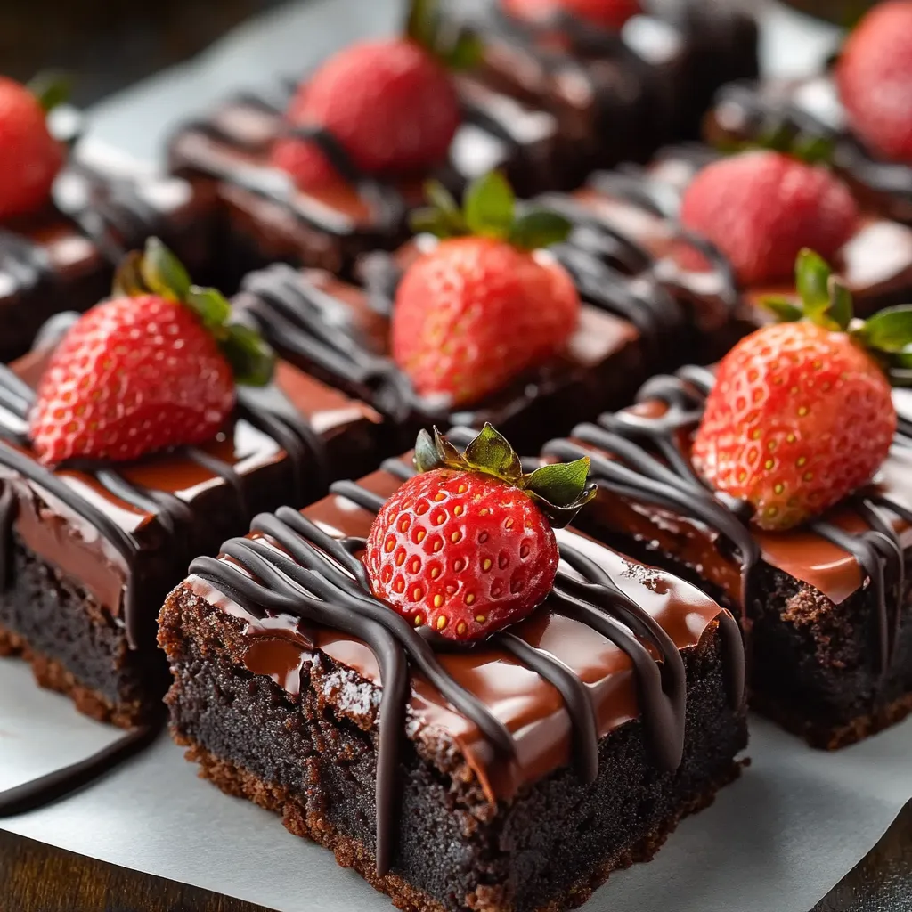 A chocolate cake with strawberries on top.