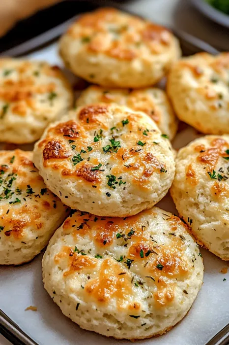 A plate of cheesy biscuits.