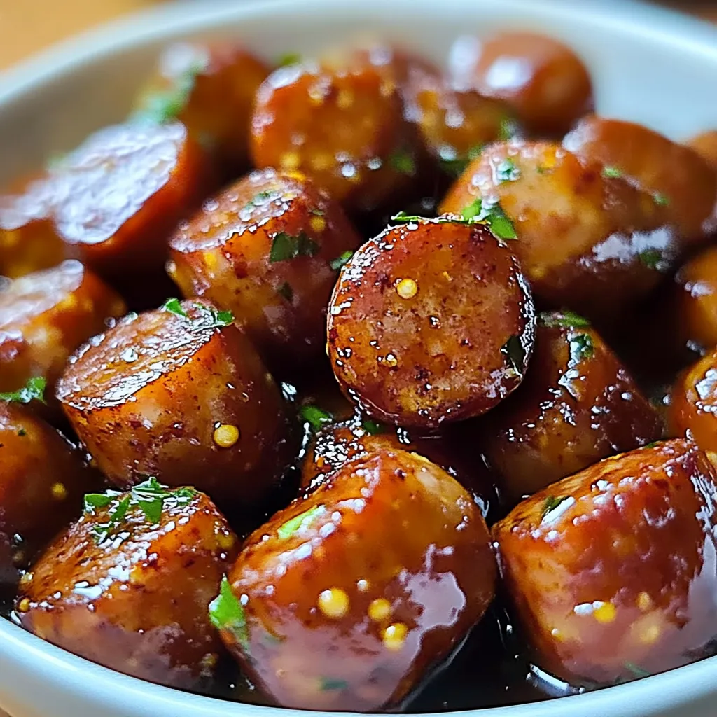 A bowl of meat with a green garnish.