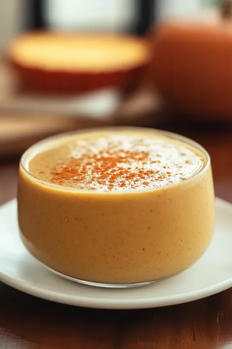A glass of orange juice with a spoon in it.