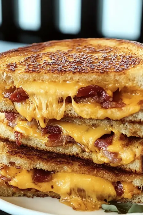 A stack of grilled cheese sandwiches.