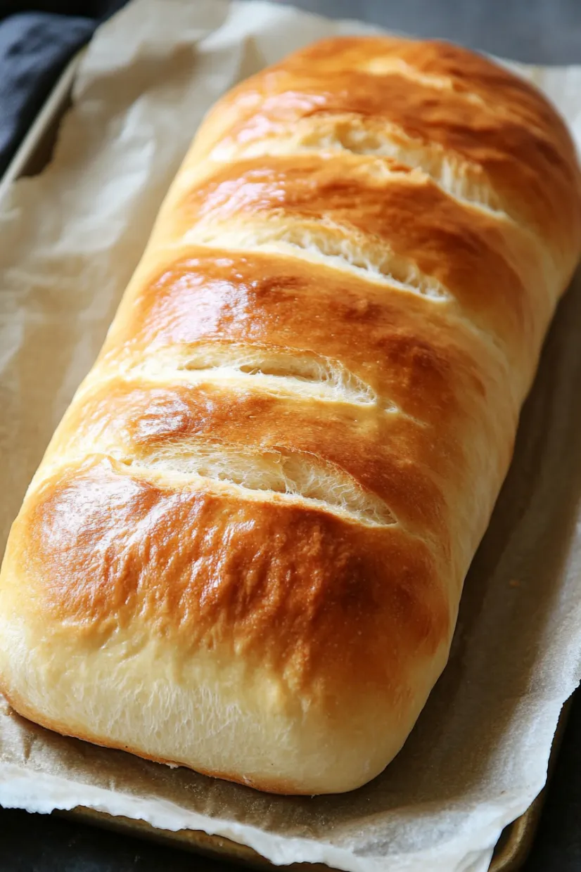 A loaf of bread on a paper towel.