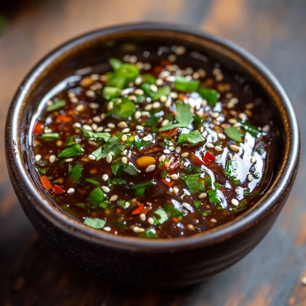 A bowl of food with green and red toppings.