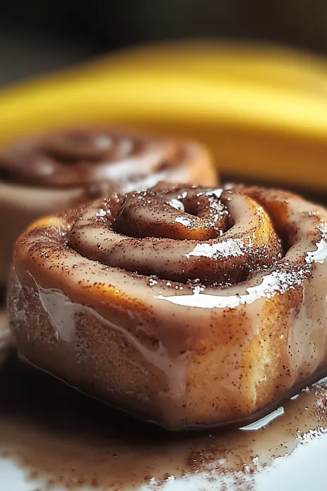 A close up of a pastry with chocolate drizzled on top.