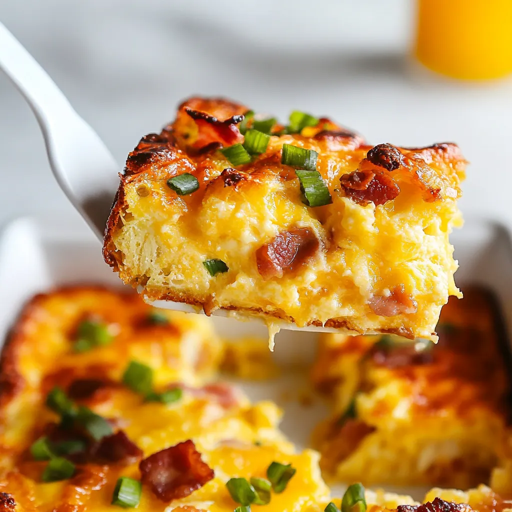 A slice of bacon and cheese quiche.