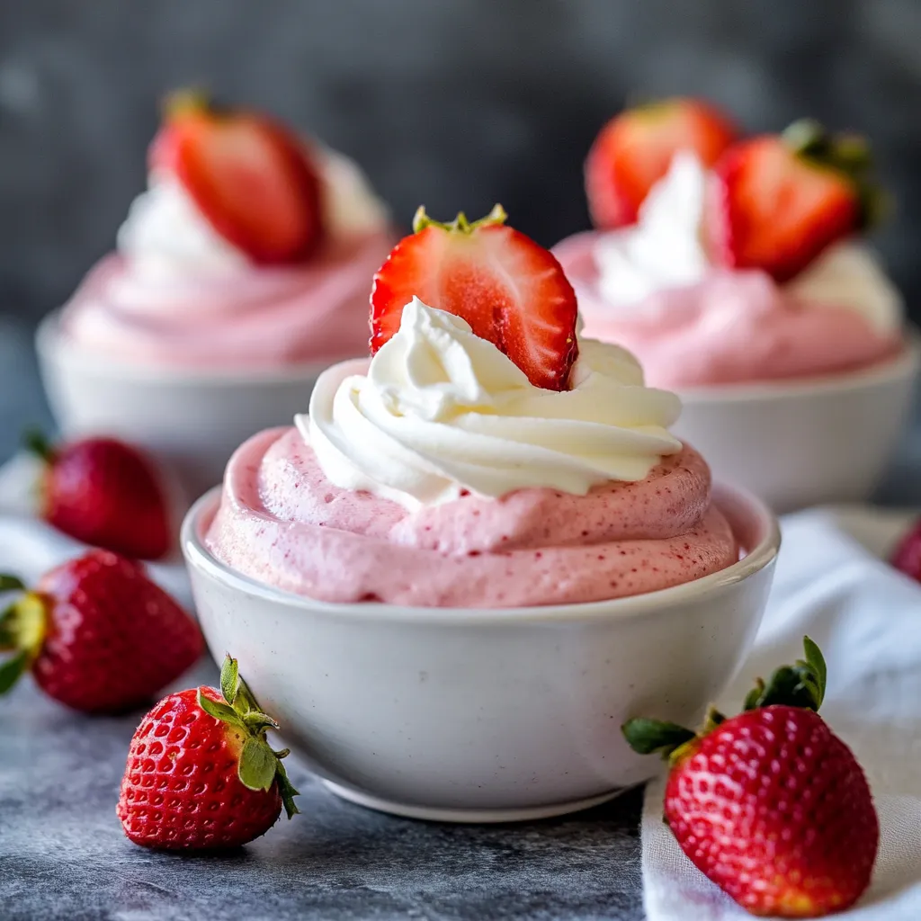 A bowl of strawberry whipped cream.
