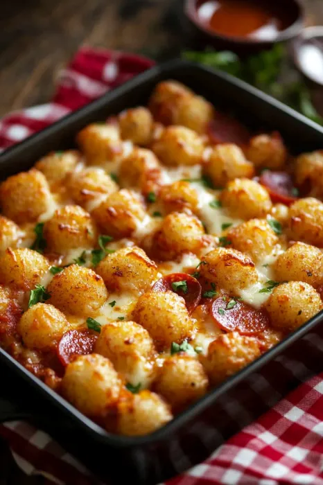 A dish of food with a lot of cheese and tomatoes.