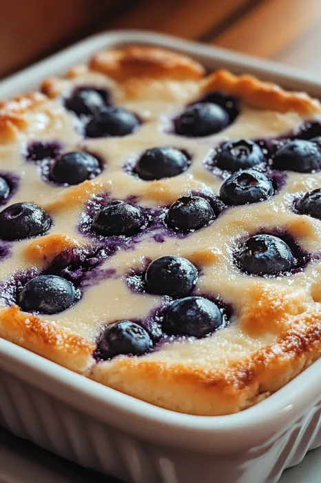 A blueberry cake with a white crust.