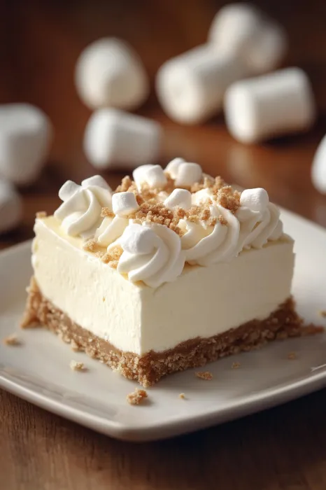 A slice of cake with white frosting and nuts.