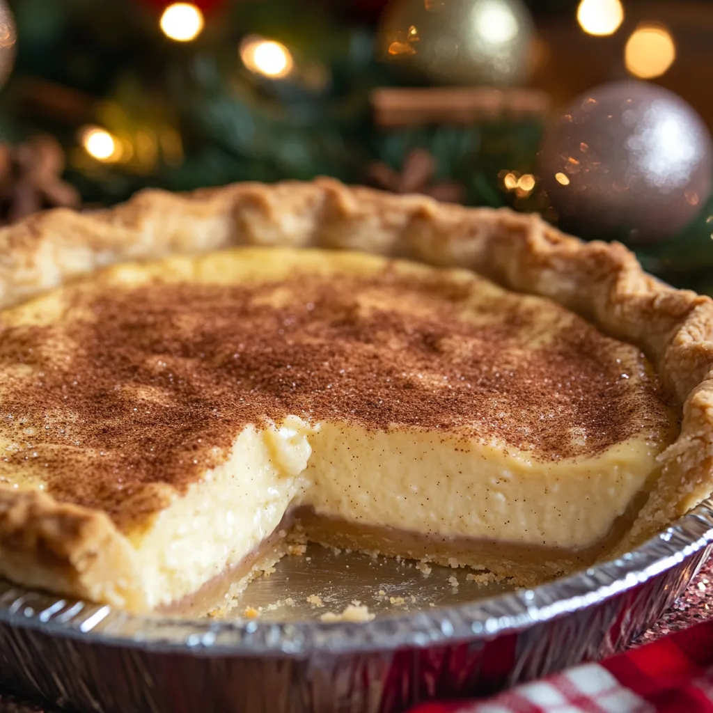 A slice of pie with a golden crust.