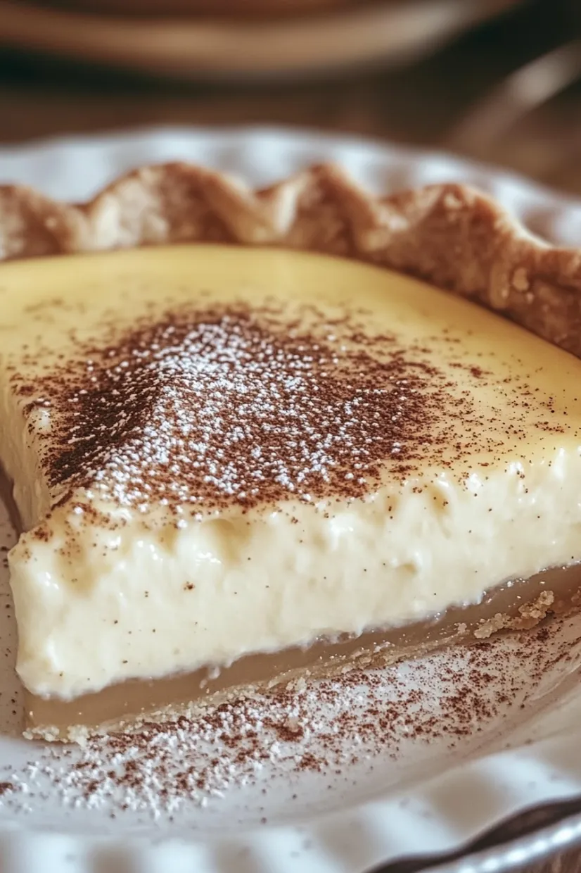 A slice of pie with chocolate sprinkles.