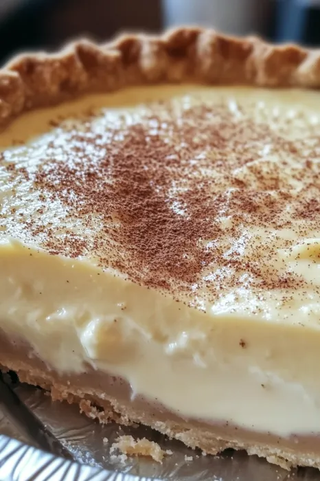 A slice of pie with chocolate sprinkles.