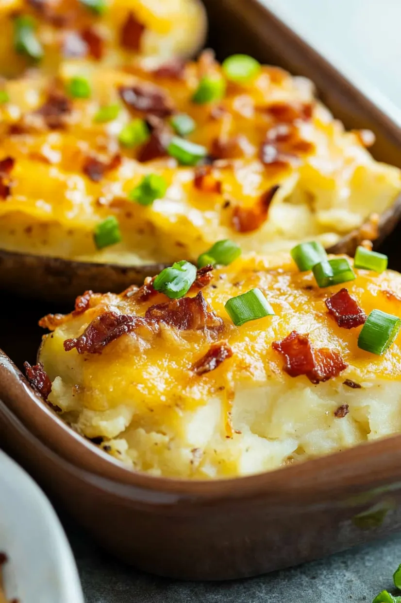 A plate of food with bacon and potatoes.