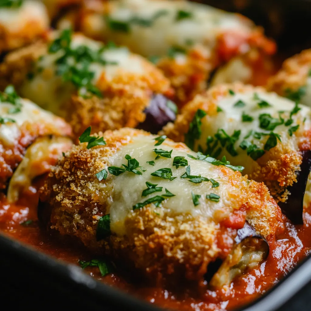 A pan of food with cheese and herbs.