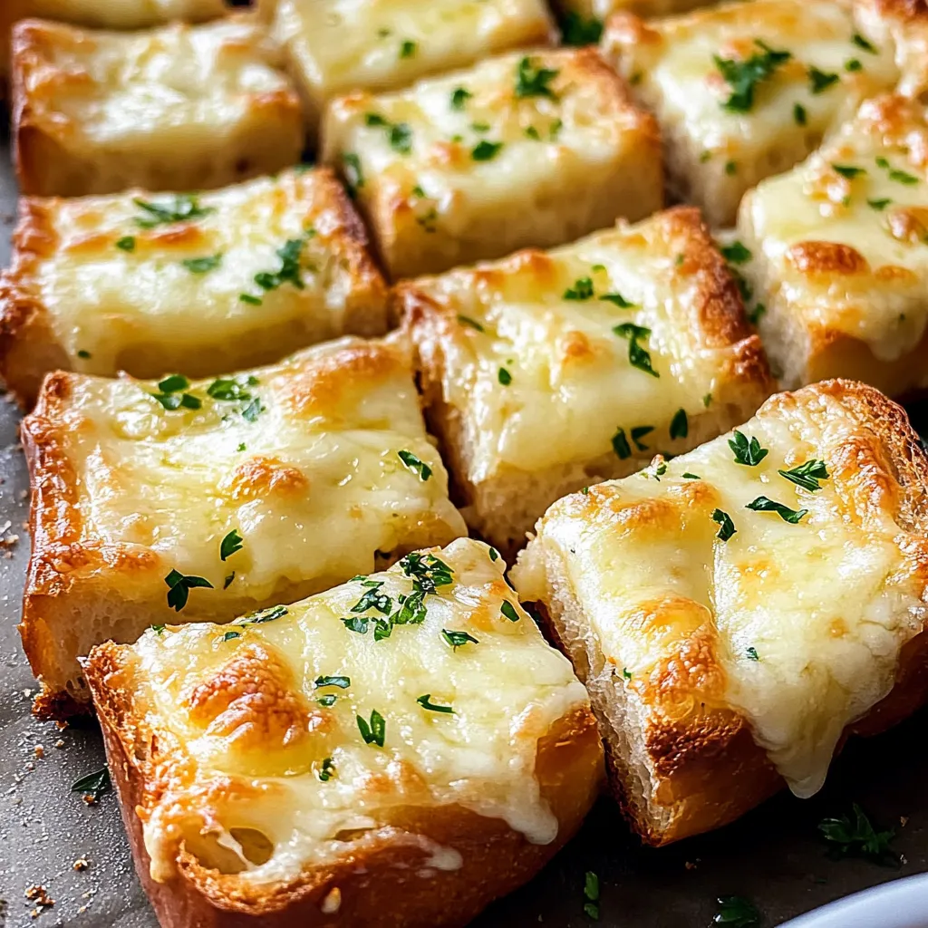 Bread with cheese on it.