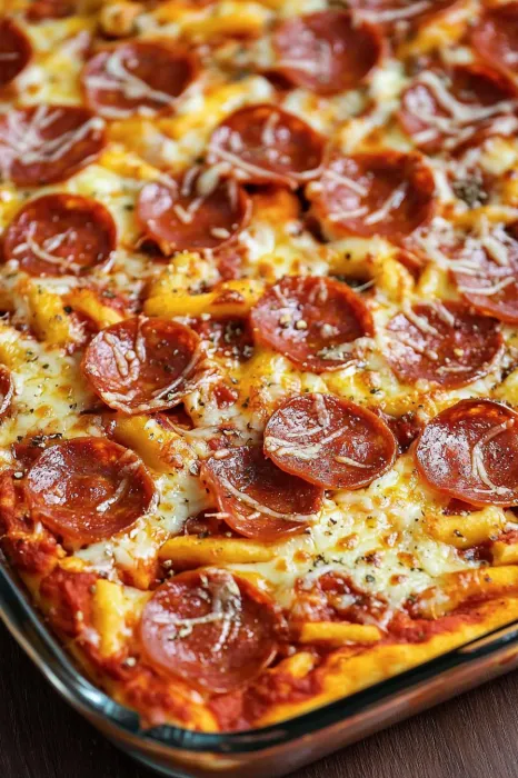 A pizza with pepperoni and cheese.