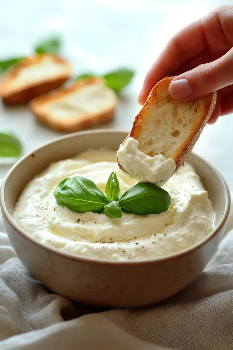 A person is scooping a bowl of food with a spoon.