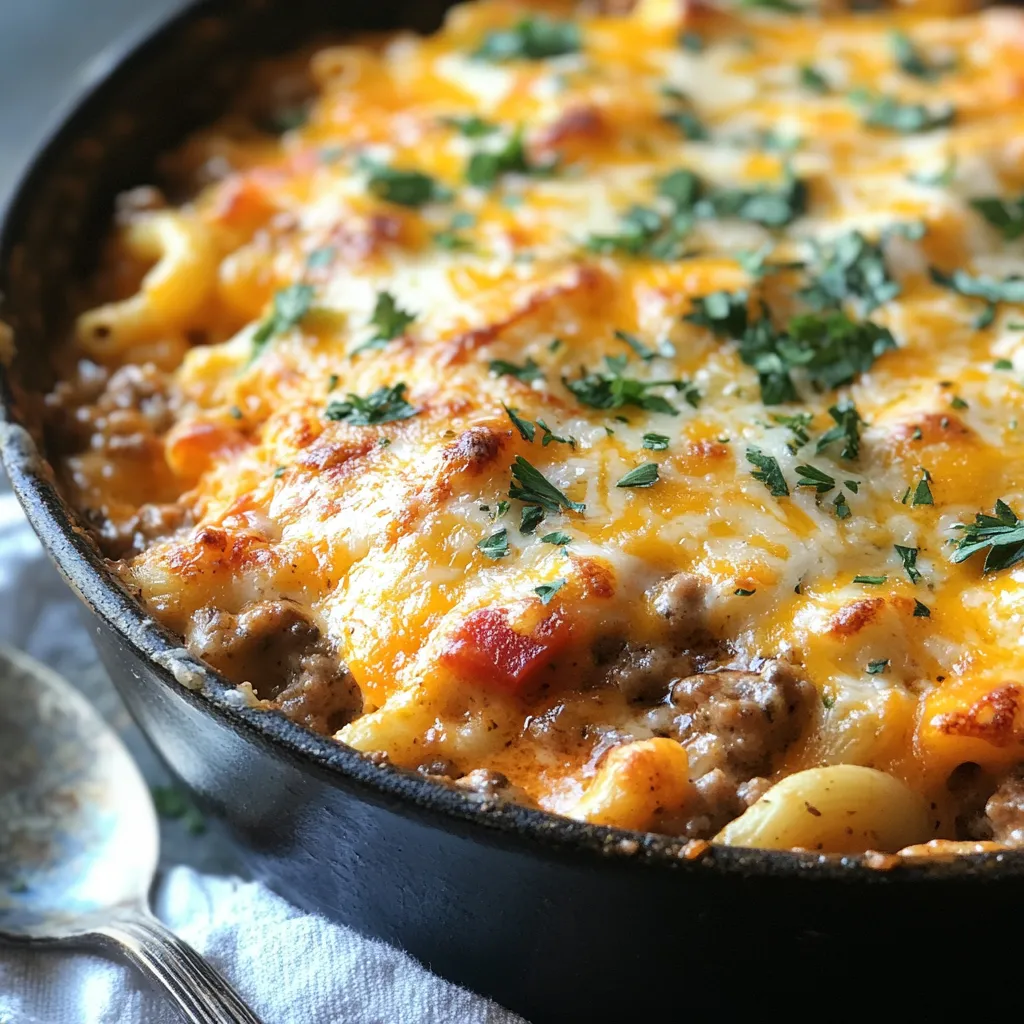A pan of food with a spoon on the side.