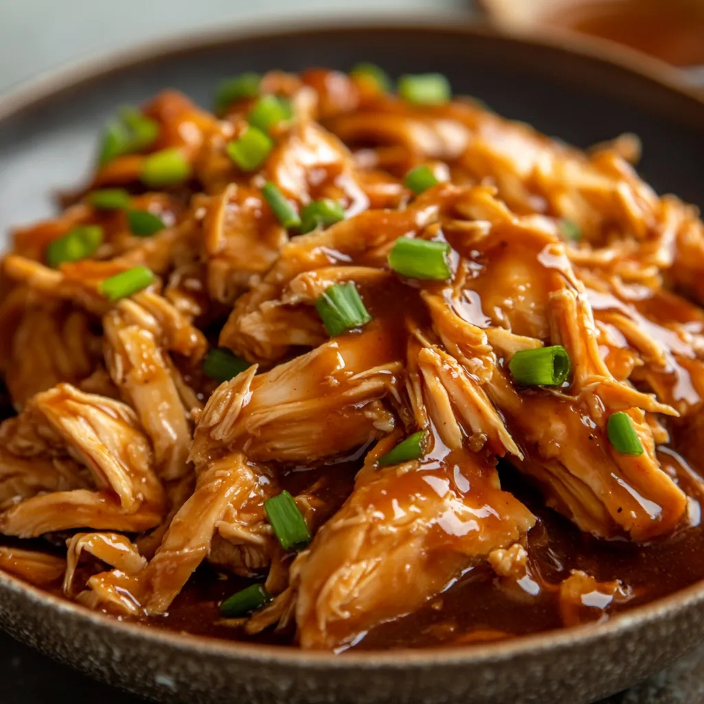 A bowl of chicken with gravy.
