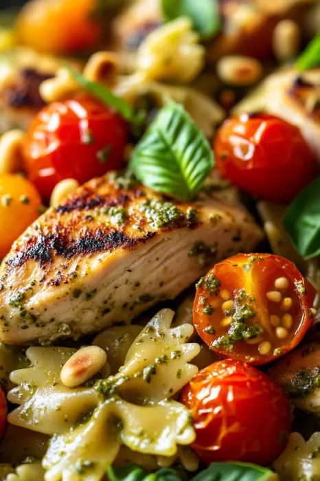 A plate of food with tomatoes, chicken, and spinach.