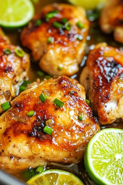 Chicken with green onions.