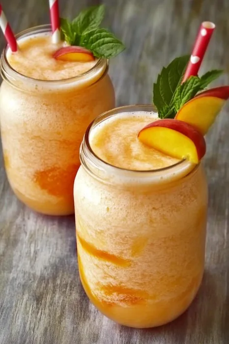 Two glasses of orange juice with a straw in them.