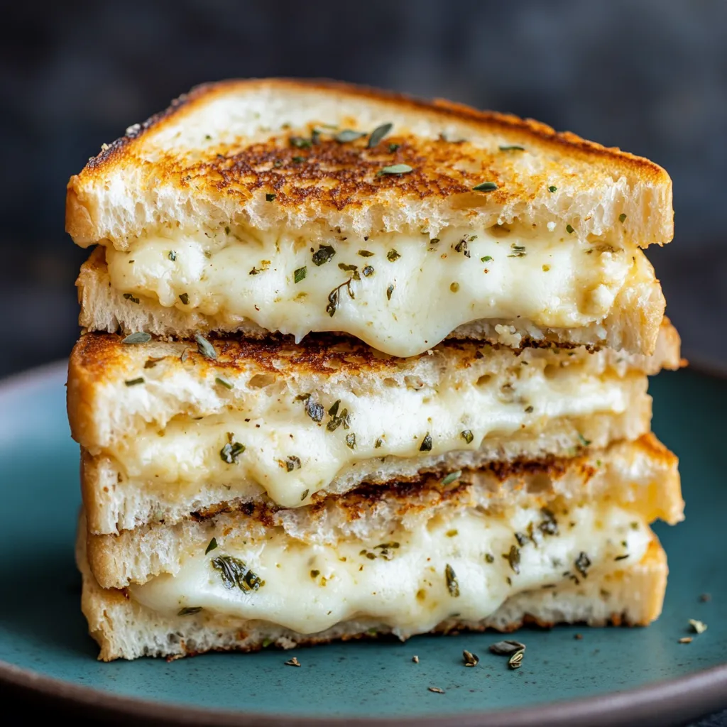 A stack of grilled cheese sandwiches.