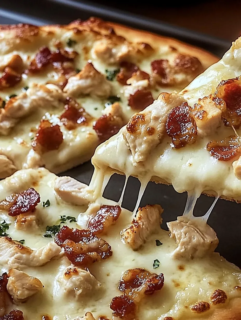 Easy Chicken Bacon Alfredo Pizza Recipe