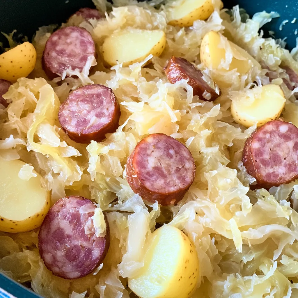 Polish sausage, Sauerkraut and potatoes CROCK POT