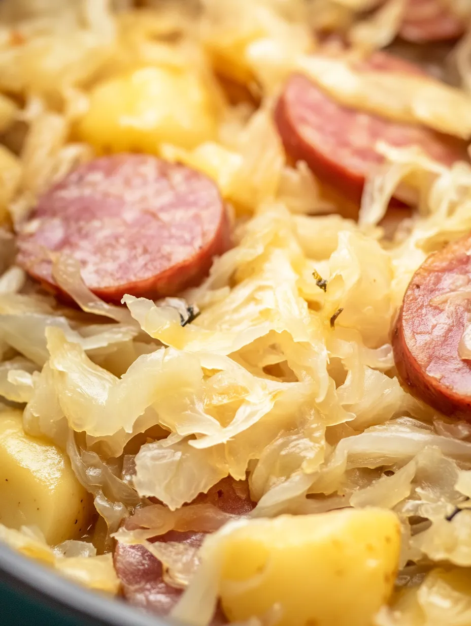 Polish sausage, Sauerkraut and potatoes CROCK POT Recipe