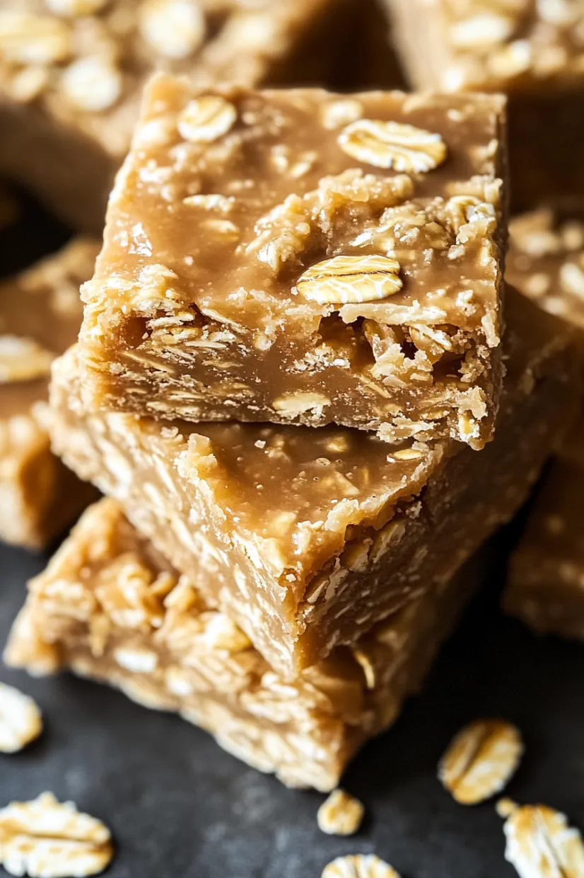 A square of cake with nuts on top.