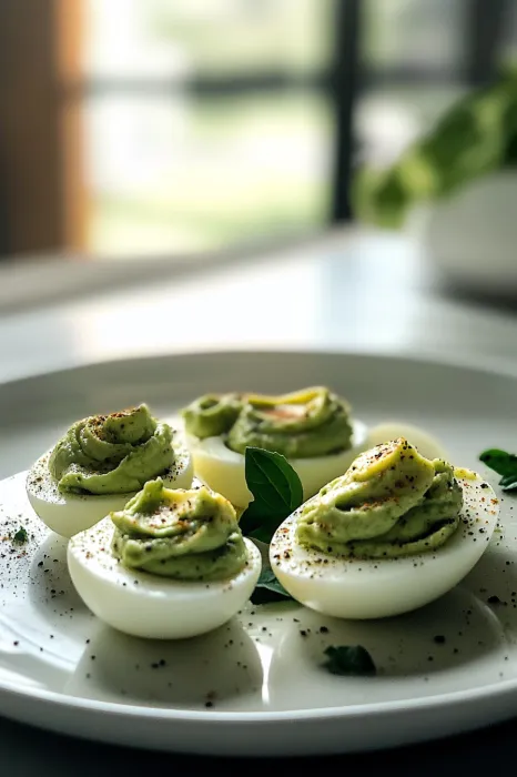 A plate of eggs with toppings.