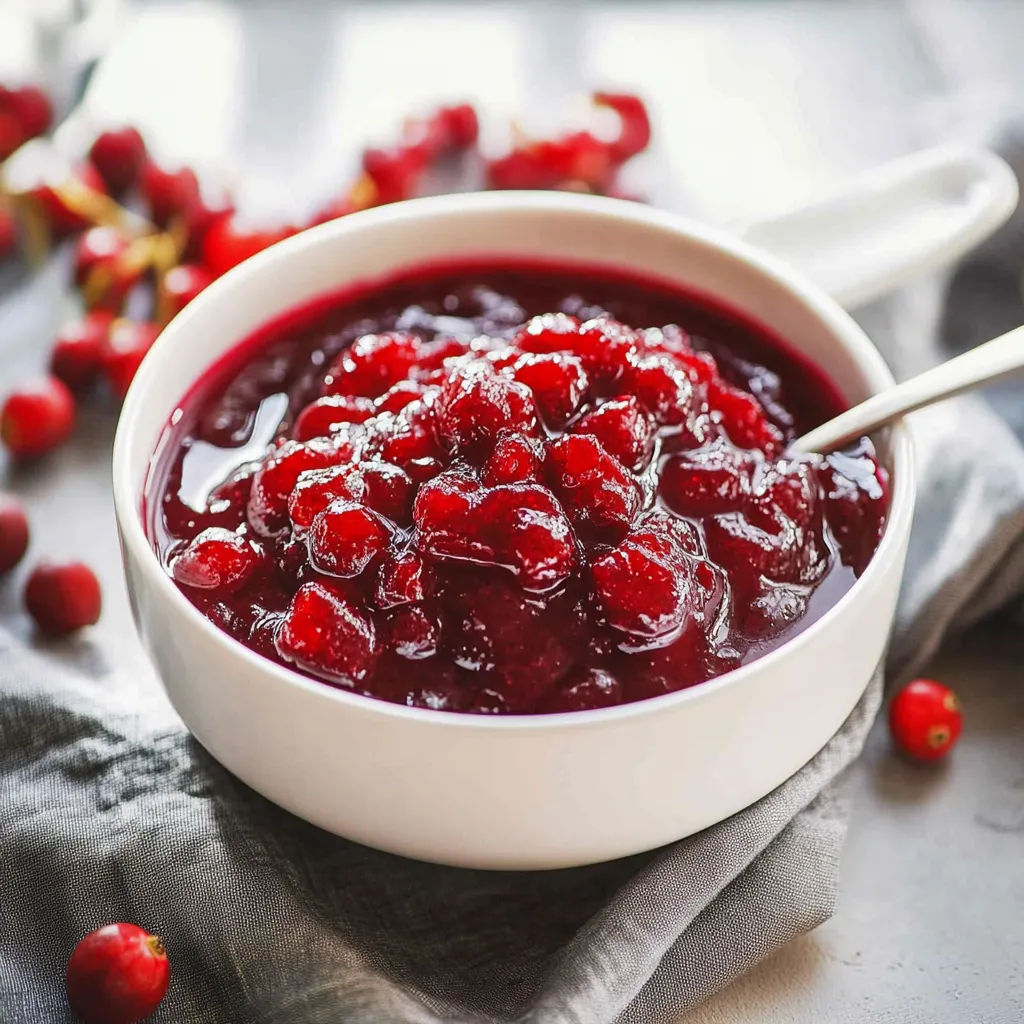 A bowl of red berries.