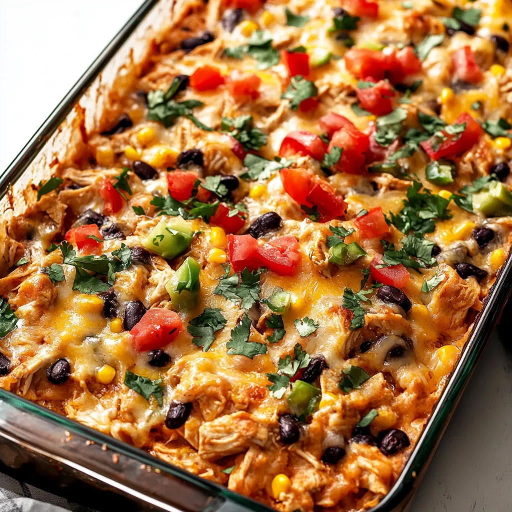 A pan of food with tomatoes, corn, and beans.