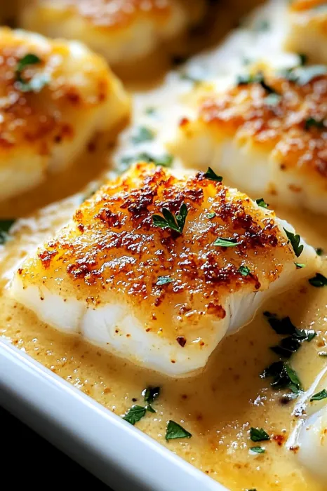 A plate of food with a piece of fish on top.