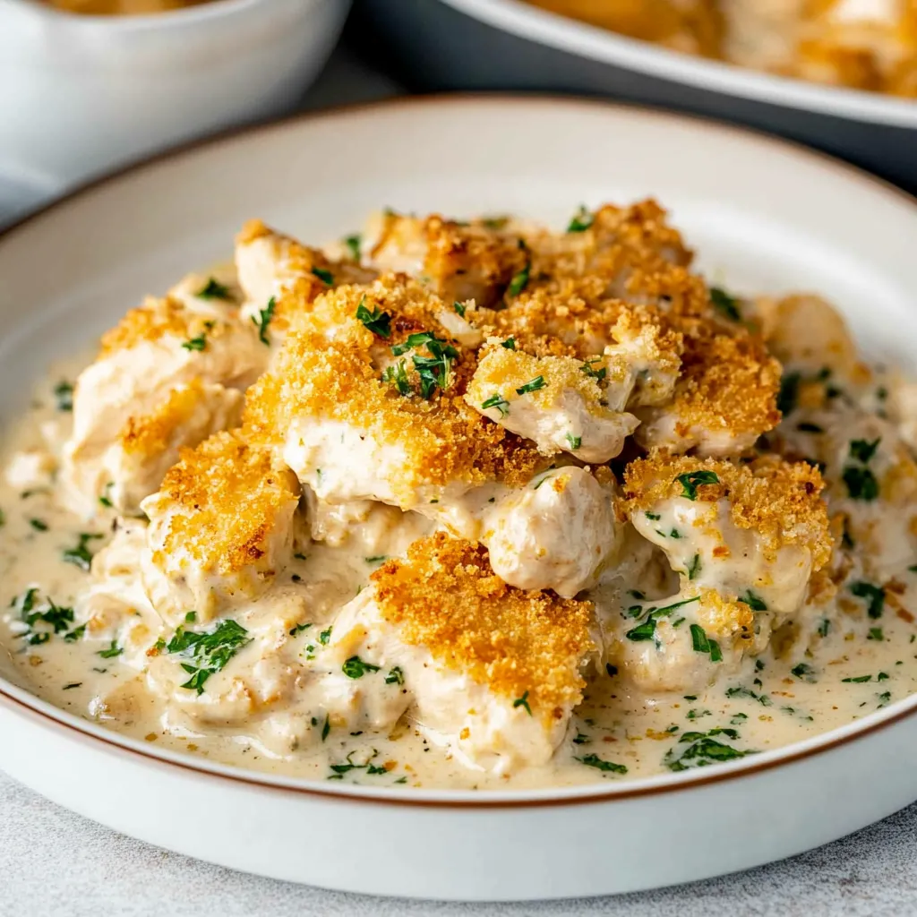 A bowl of food with chicken and cheese.