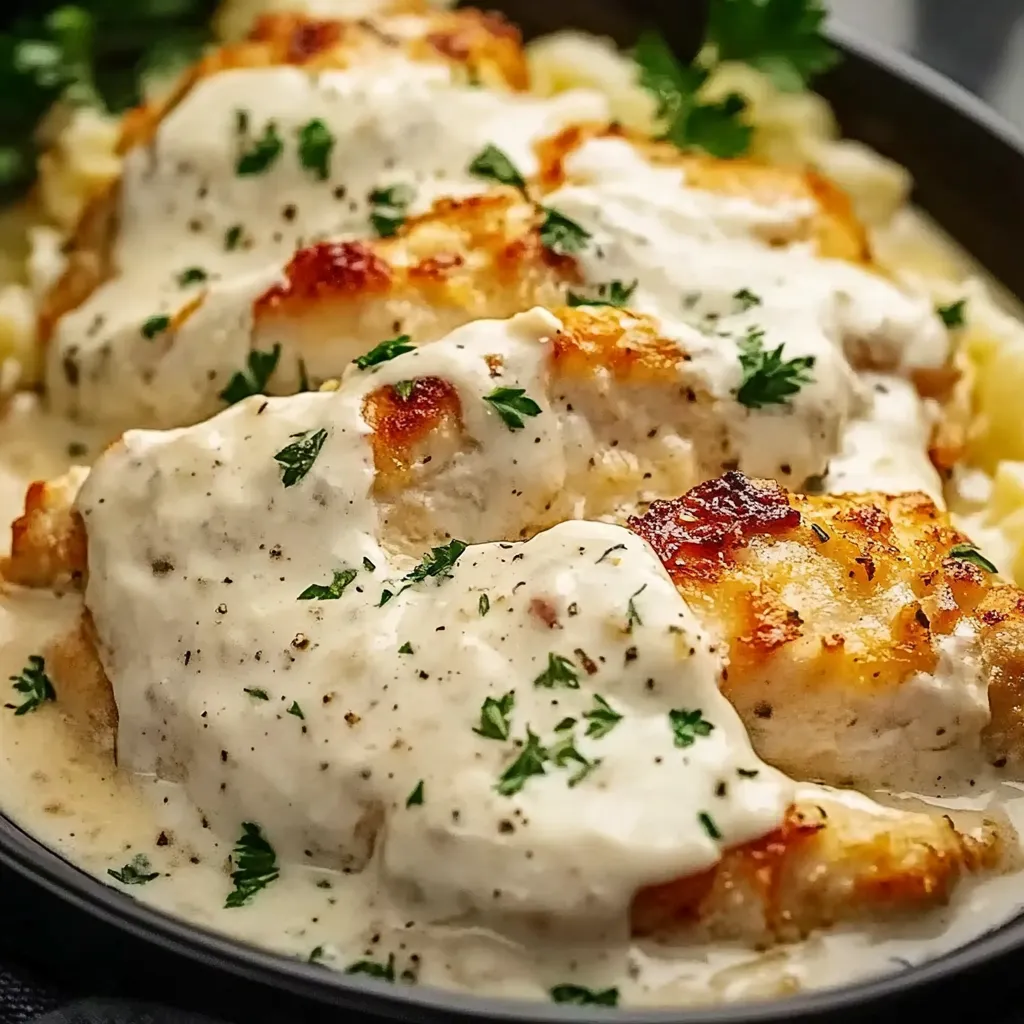 A plate of food with chicken and potatoes.