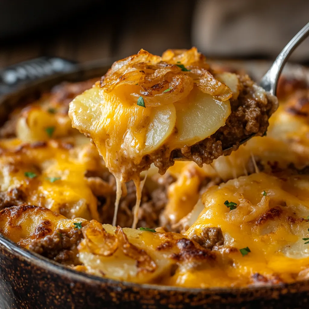 A spoon is in a bowl of food.
